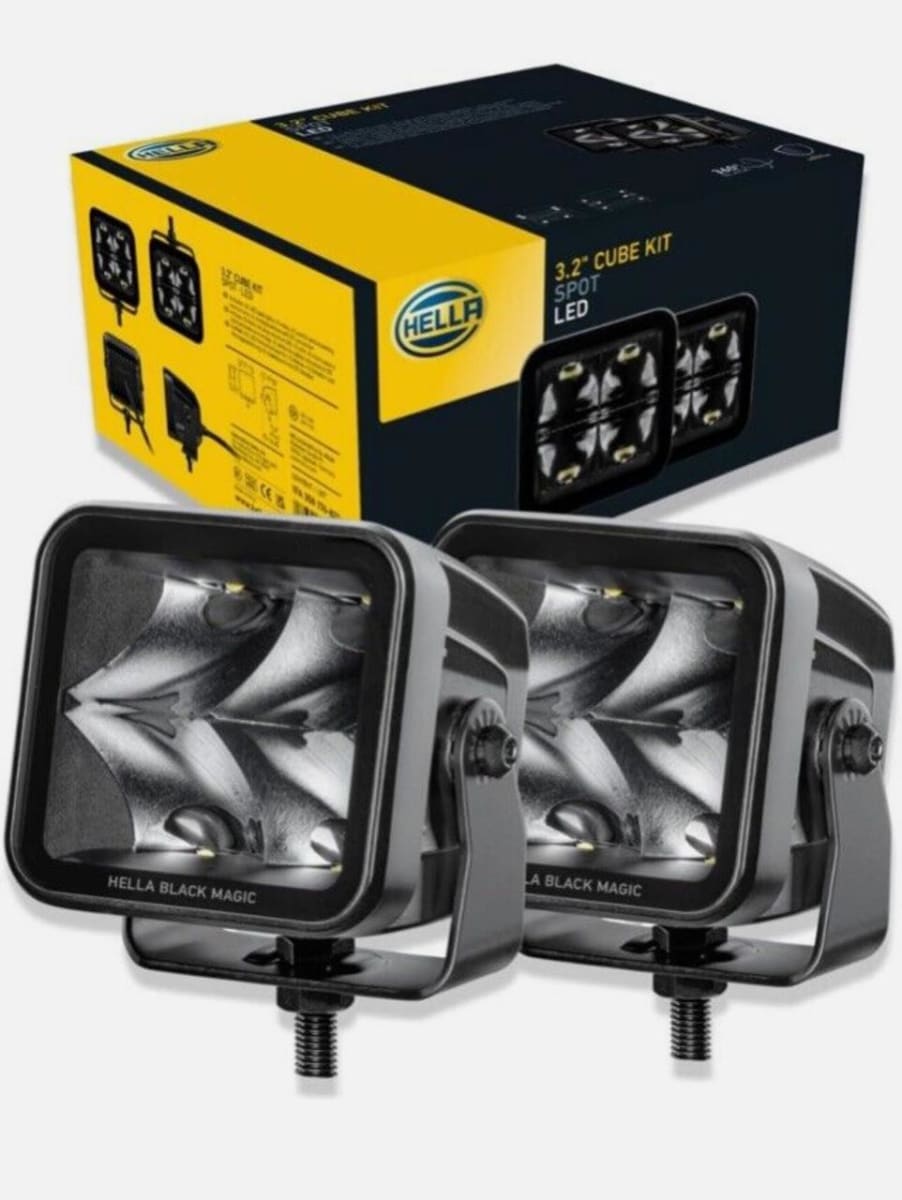 Kit Foco Neblinero Led Hella Black Magic Cubo 3.2 Flood Beam2