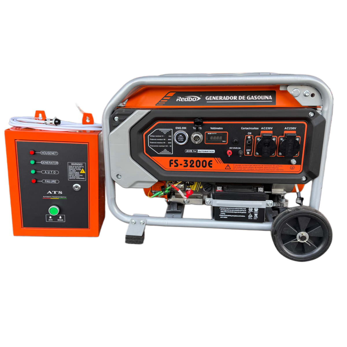 Generador Electrico Bencinero 3200w Con ATS Incluido FS-3200E REDBO 0