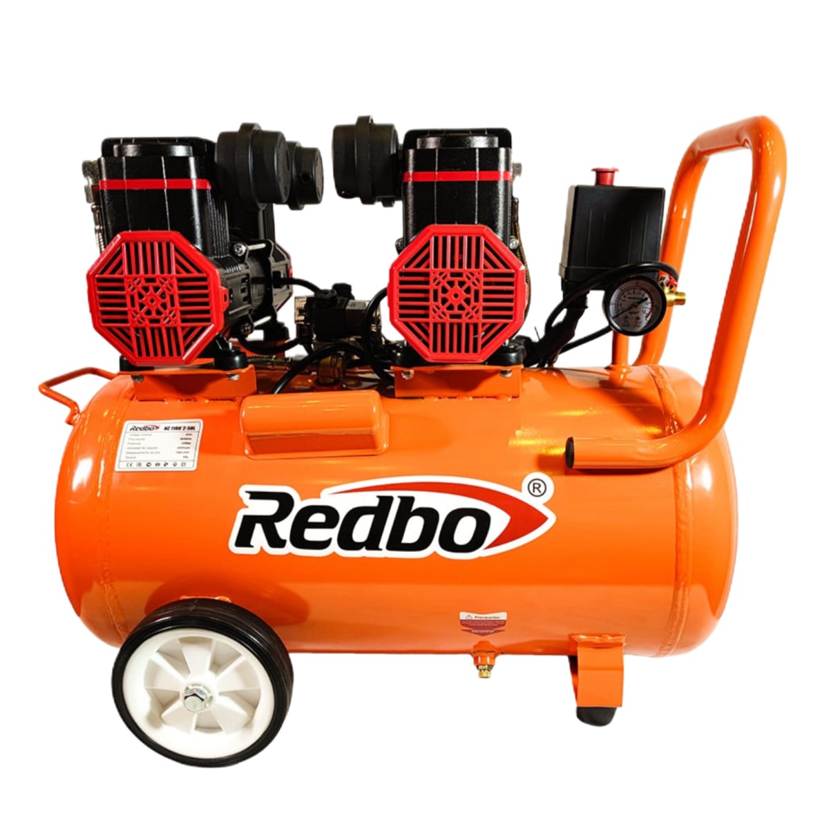 Compresor De Aire 50 Litros 2.5 HP Silencioso Redbo 1100W*2 50L2