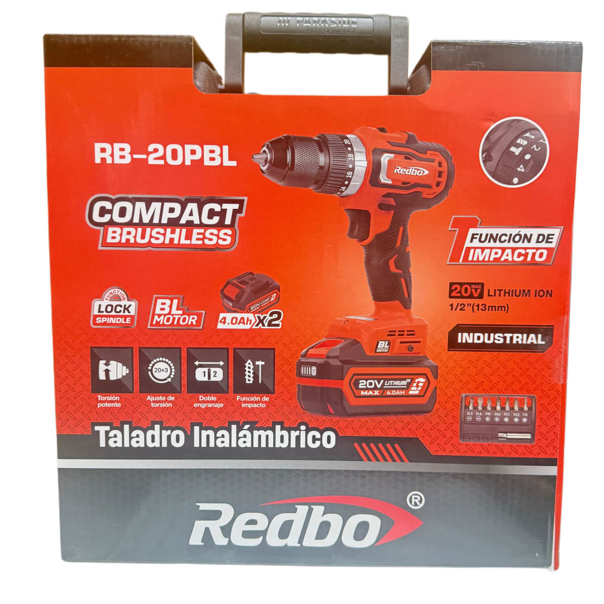 Taladro Percutor Atornillador Inalámbrico 20V De 13 mm BRUSHLESS RB-20PBL2