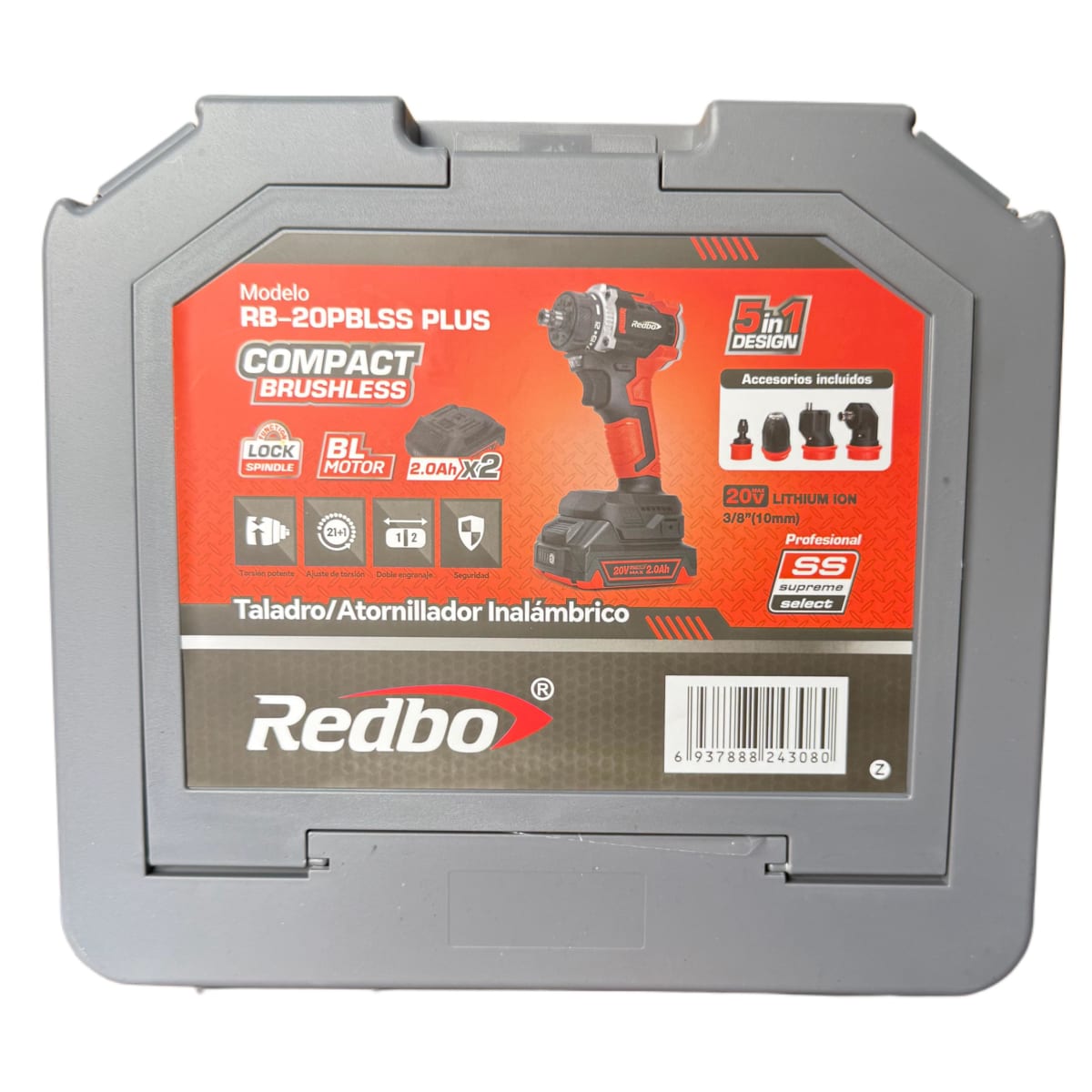 Atronillador Multifuncional Inalambrico Cabezas Intercambiables 20v 5en1 RB-20PBLSS Pluss8