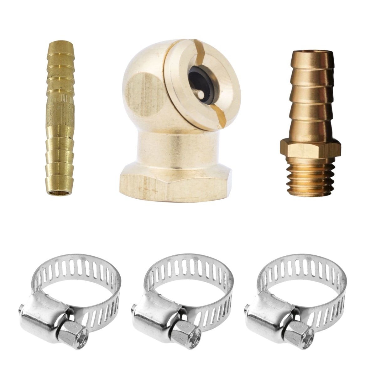 Valvula Conector Cahimba Inflador Neumatico + Abrazaderas + Espigas 6pcs 0