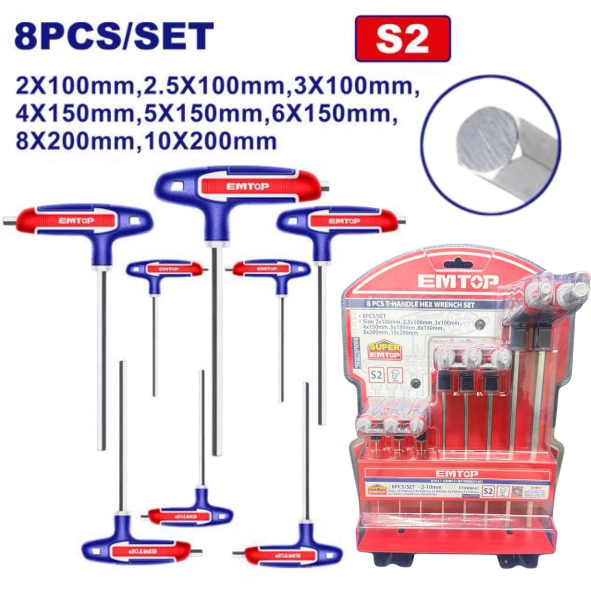 Llave Hexagonal Allen Con Mango Tipo T Metrica 8 Pcs3