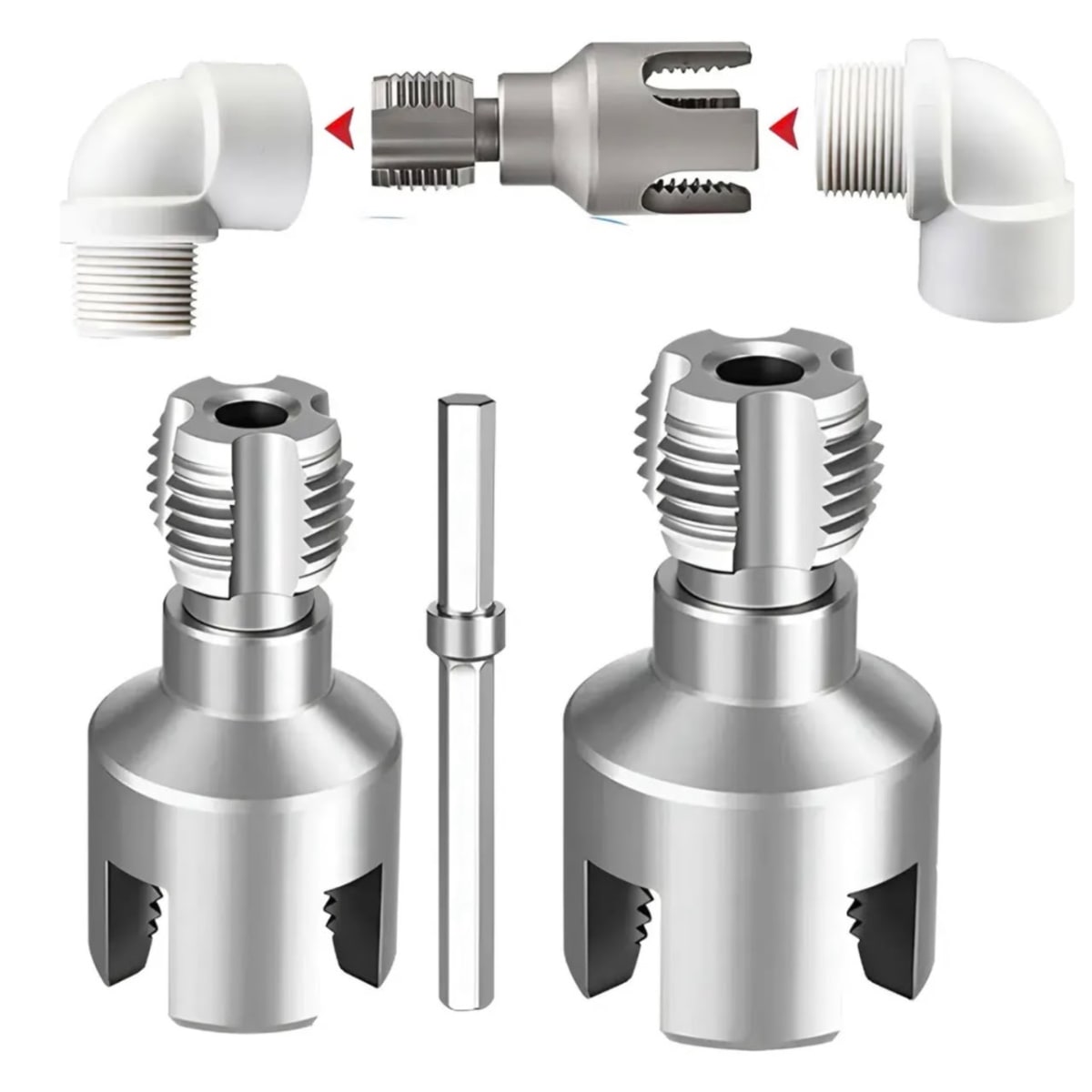 Kit Terraja Rosca Tubo PPR 1/2 Y 3/4 Para Taladro HI-HE 0