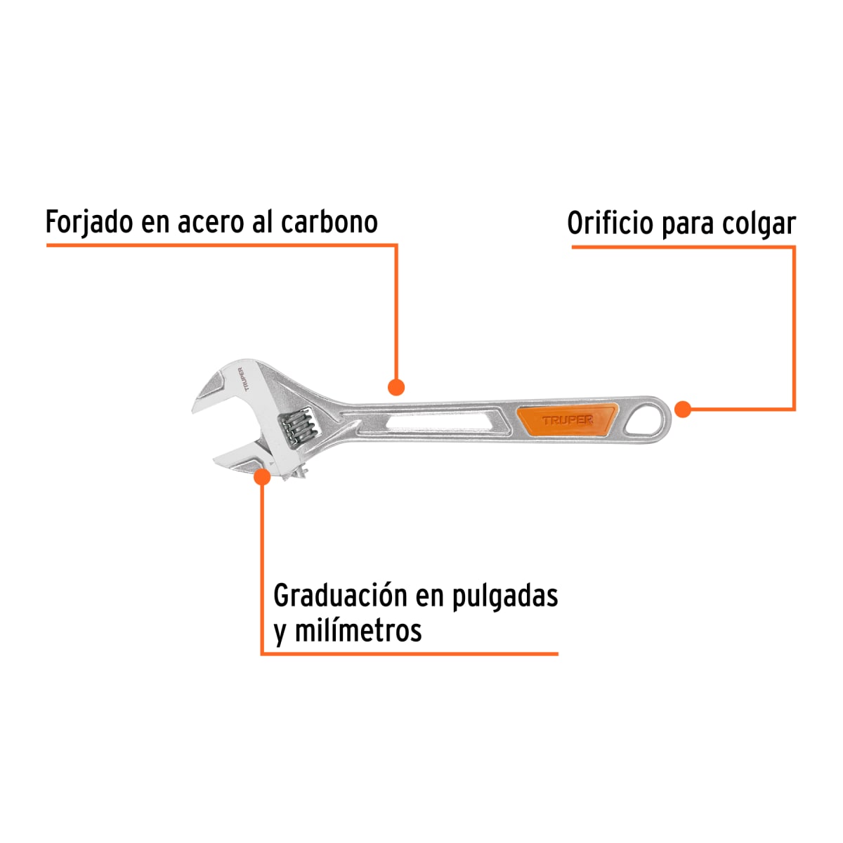 LLAVE FRANCESA 12pulg TRUPER PET-12X4