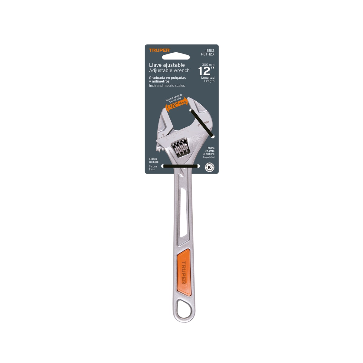 LLAVE FRANCESA 12pulg TRUPER PET-12X 0