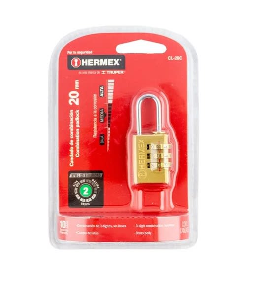Candado 20 Mm Para Maleta Con Clave Hermex3