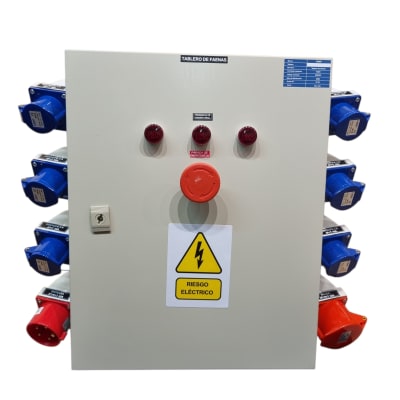 Tablero de Faena metalico con para de emergencia 380v Size M1