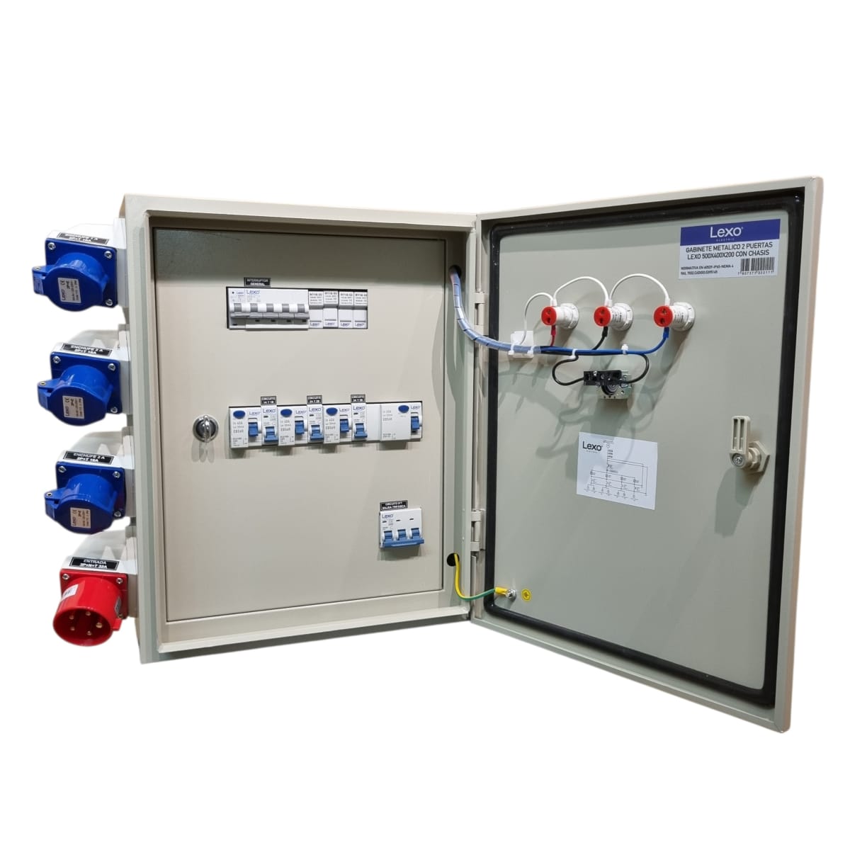 Tablero de Faena metalico con para de emergencia 380v Size M2
