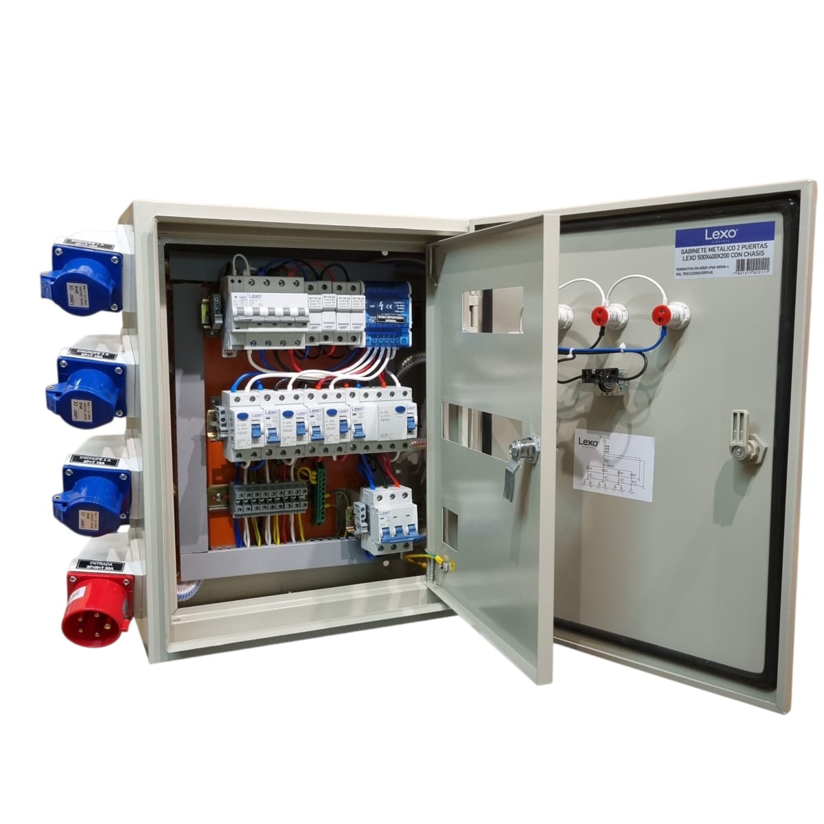 Tablero de Faena metalico con para de emergencia 380v Size M3