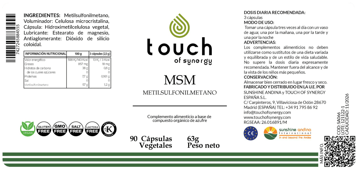 MSM (90 cápsulas vegetales)2