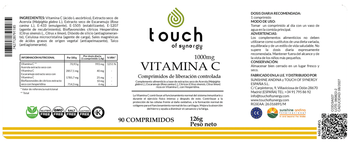 Vitamina C Liberación controlada (90 comprimidos)2