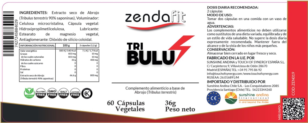Tribulus - 60 cápsulas vegetales (energizante)2