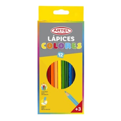 Lapices 12 Col. Hexagonal Largos Artel1