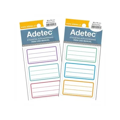 Etiqueta Para Nombre Tricolor 12 Unidades. Adetec1