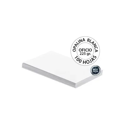 Opalina Lisa Oficio 225 Grs Blanca 100 Hojas Marbel1