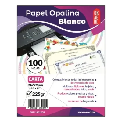 Opalina Lisa Carta 225 Grs 100 Hojas Marbel1