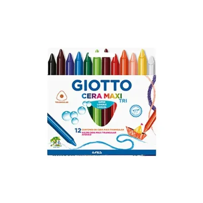 Lapices 12 Unidades. Cera Maxi Colores Giotto1