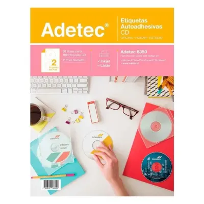 Etiqueta Para Impresion Cd Mate 50 Hojas. Adetec1