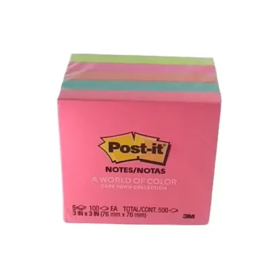 Nota Adhesiva 76X76 500 Hojas Neon 654-5Pk 3M1
