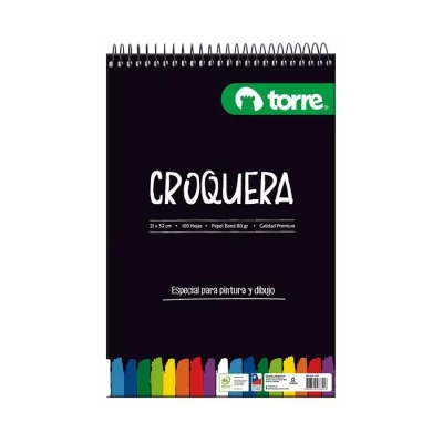 Croquera 21X32 Oficio 100 Hojas Torre1