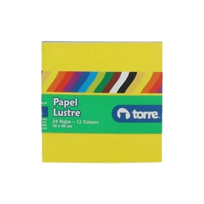 Papel Lustre 10X10 Cm 24 Hojas Torre1