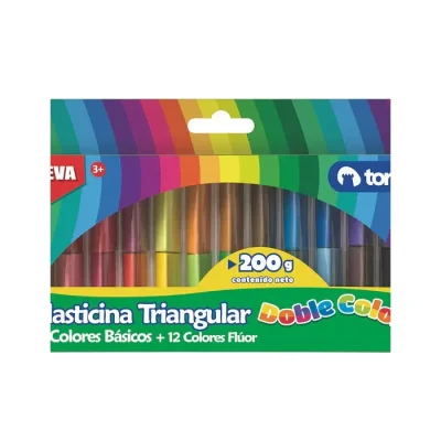 Plasticina 24 Col. Doble Color Tri Torre1