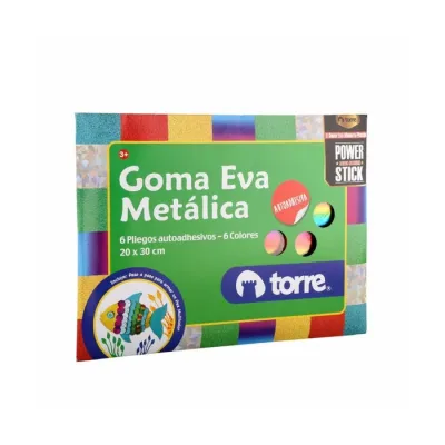 Estuche Goma Eva Metalica Con Sticker Torre1