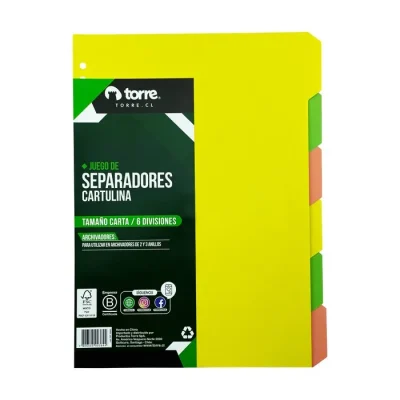Separador Carta 6 Div. Colores Torre1
