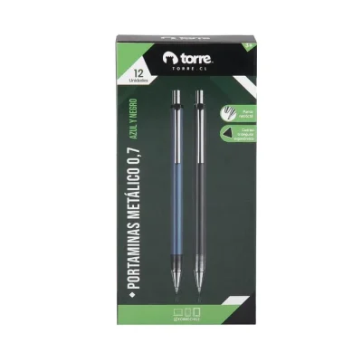 Portamina 0.7 Mm Metalico Mix Col. Torre1