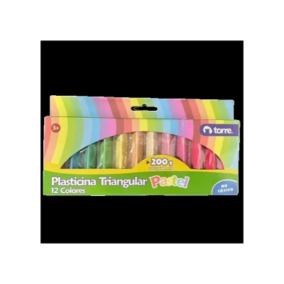 Plasticina 12 Col. Triangular Pastel Torre1