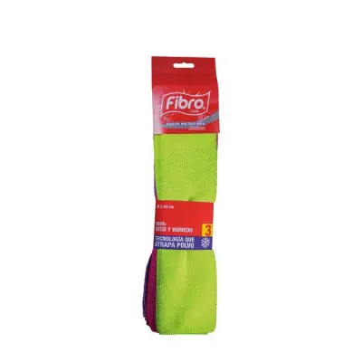 Paño Aseo Microfibra X 3 36X34 Col. Surtidos1