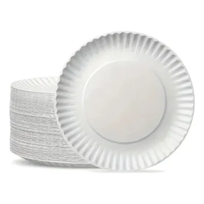 Plato Carton 18 Cm Blanco 12 Unidades. Domingo1