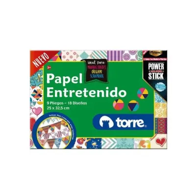 Estuche Papel Entretenido 9 Pliegos Torre1