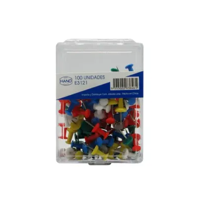 Push Pins 100 Unidades. Colores Hand1