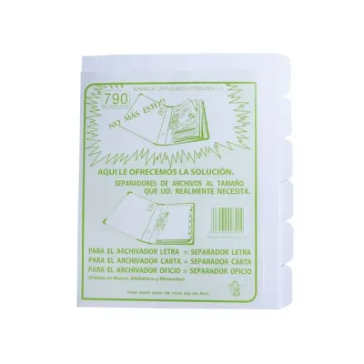 Separador Carta 6 Div. Blanco J.S1