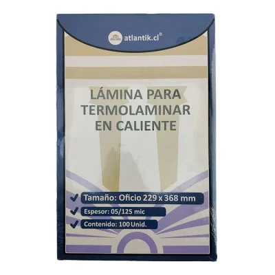 Lamina Termol. Oficio 5 229X368 Mm 125 Mic 100 Unidades. Barrilito1