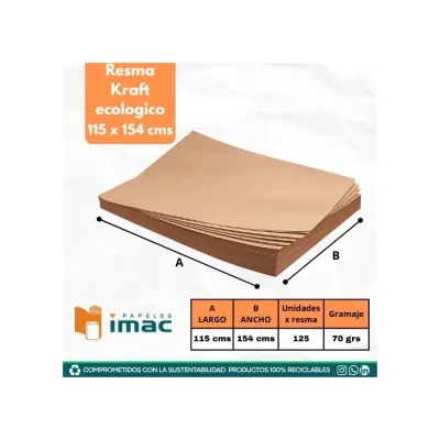 Resma Pliego Papel Kraft 115X154 Cm 70 Grs 125 Grs1