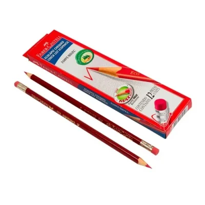 Lapiz Grafito Rojo Chequeo Faber Castell1