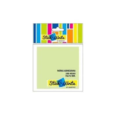 Nota Adhesiva 76X76 100 Hojas Verde Claro Sticj & Write1
