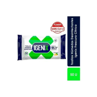 Toalla Desinfectante 50 Unidades. Citrico Igenix1