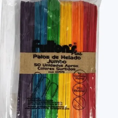 Palos De Helado Colores Grueso 50 Unidades. Fultons1