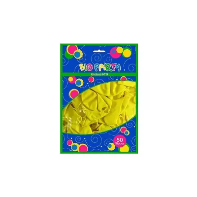 Globos Amarillo N°9 50 Unidades. Big Party1