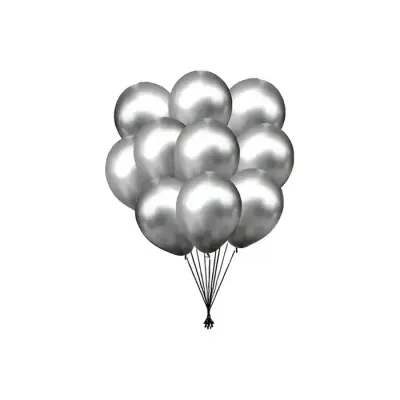 Globos Plateado Cromado 25 Unidades. 25 Cm Feliz Group1