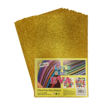 Set Goma Eva 20X30 Metalica Dorada 10Und. Starpaper1