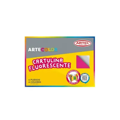Estuche Cartulina Fluorescente 6 Pliegos Artel1