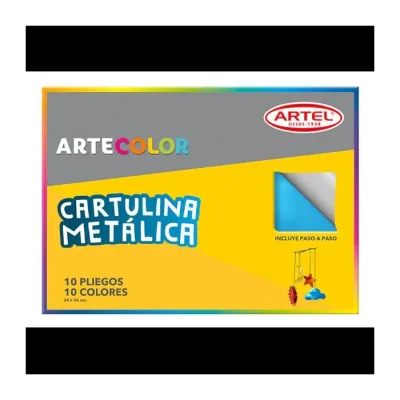 Estuche Cartulina Metalica 10 Pliegos Artel1