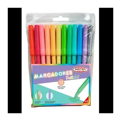 Marcador 12 Col. Pastel Artel1