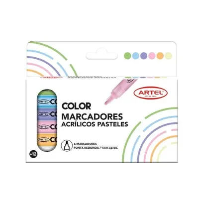 Marcador 6 Unidades. 1 Mm Staylo Pastel Artel1