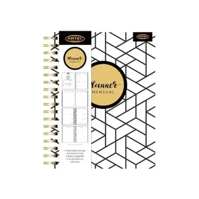 Planner Mensual Lineas B&W 216X21 Cm Artel1